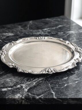 VTG Reed & Barton King Francis 1676 Pattern 19" Silver Plate Oval Platter